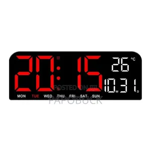 Large Red Led Digital Wall Clock