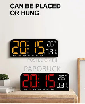 Large Red Led Digital Wall Clock