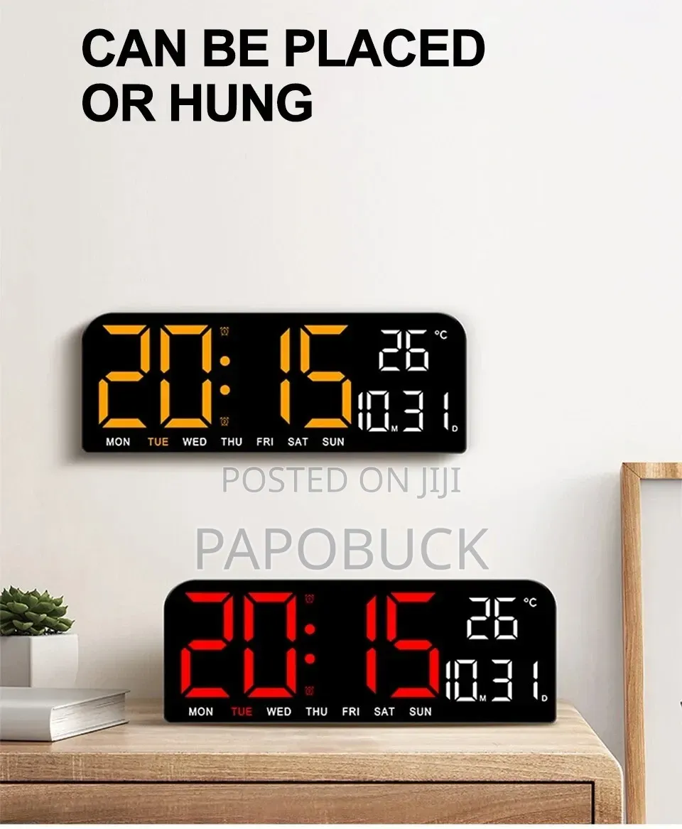 Large Red Led Digital Wall Clock