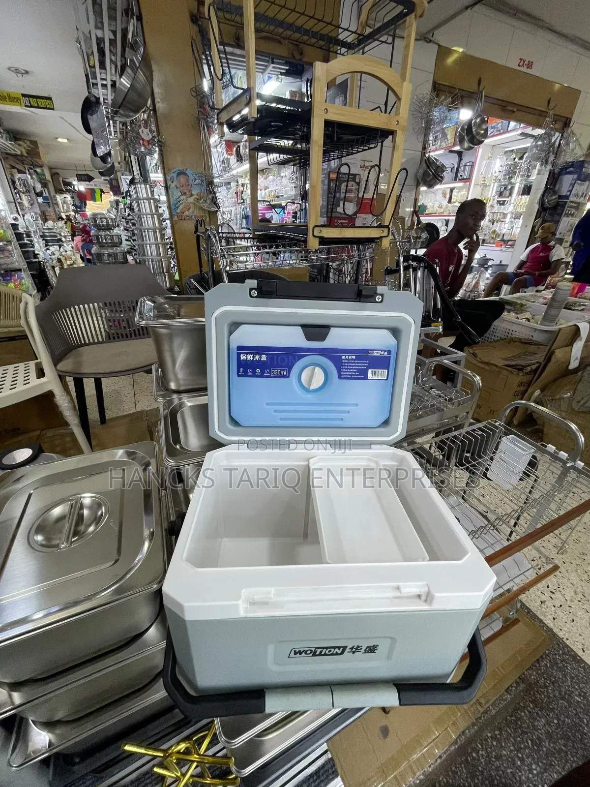 Portable Wotion-Branded Cooler Box.