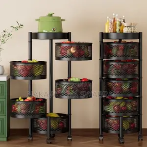 5-Tier Rolling Mesh Fruit Vegetable Storage Rack