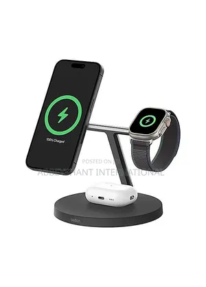 Belkin Charge Pro Qi2 3in1 Magsafe Tilting Charging Stand Wireless 15w