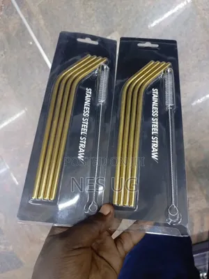 4pcs Set of Stainless Steel Straws Reusable Straws