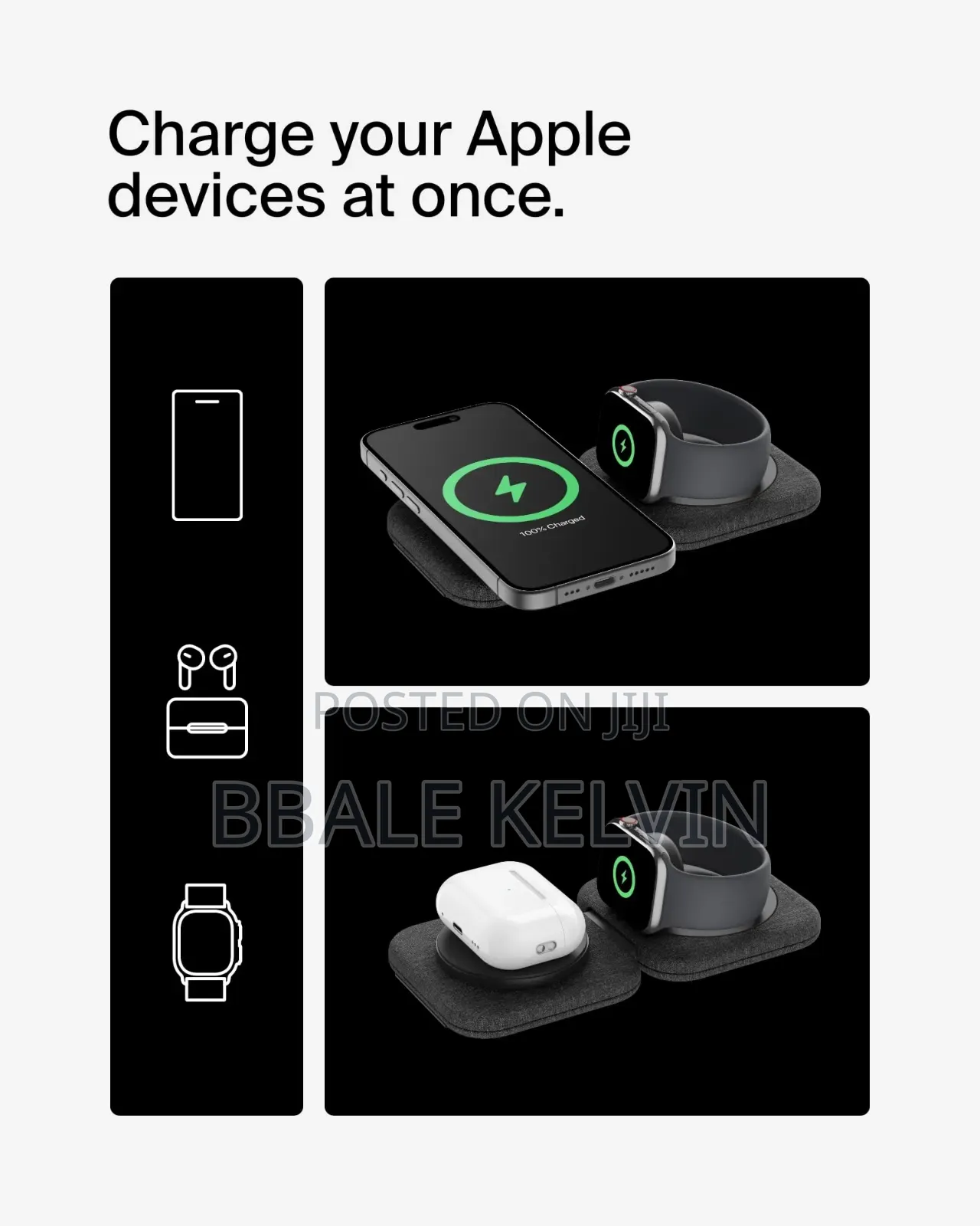 2in1 Magnetic Wireless Travel Charging Pad 15w Belkin