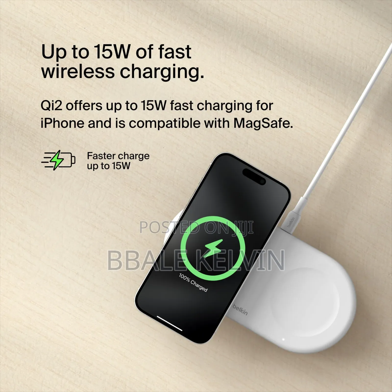 2in1 Wireless Charger With Magnetic Charging Pad 15w Belkin