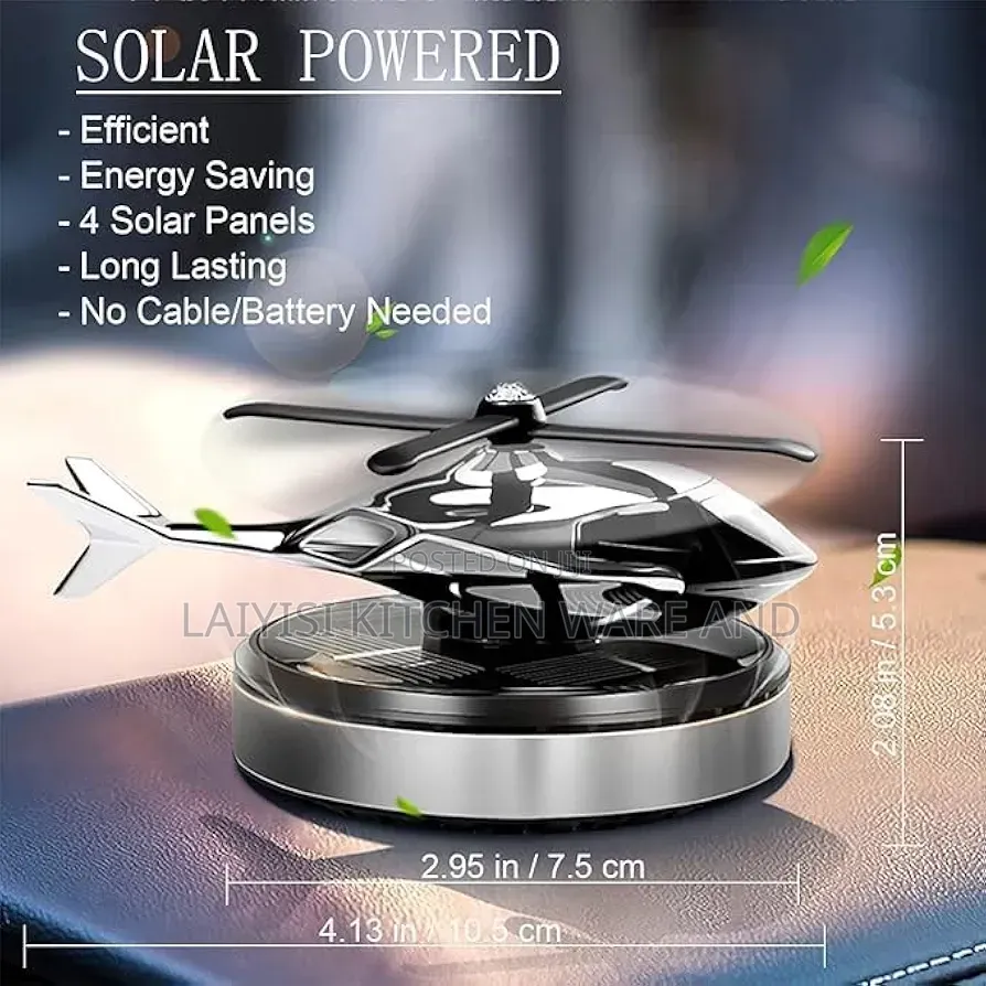 Air Freshener Solarpowered Dashboard Ornament Private Helicopter Model