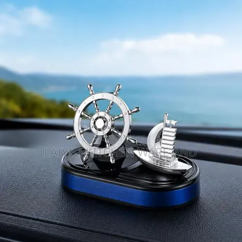 Dolphin Ship's Wheel Solar Car Perfume Air Freshener 10ml Cologne Free