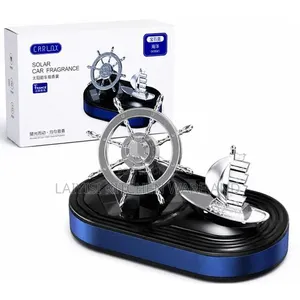 Dolphin Ship's Wheel Solar Car Perfume Air Freshener 10ml Cologne Free