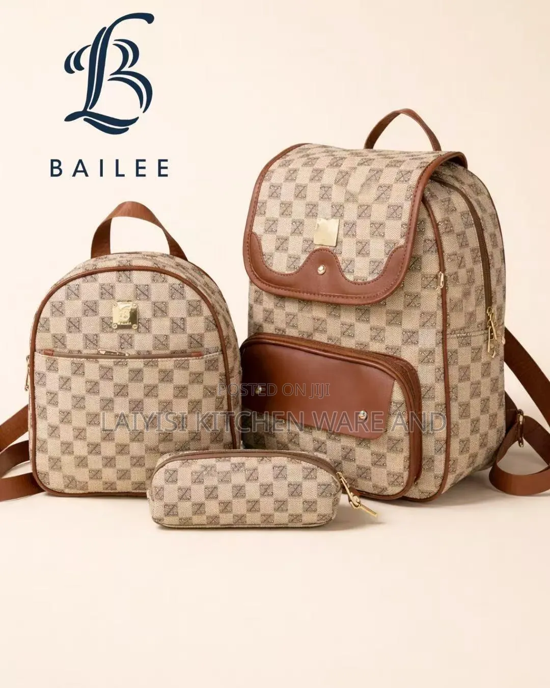3-Piece Stylish Backpack Bag Set – Spacious, Durable Unique Design