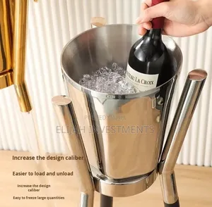 Stainless Steel Ice Bucket With Stand