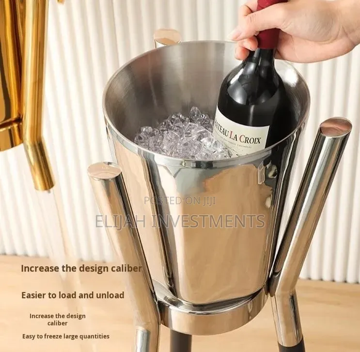 Stainless Steel Ice Bucket With Stand