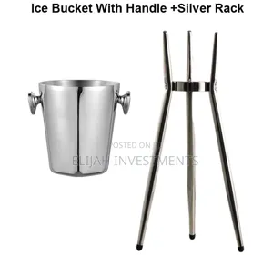 Stainless Steel Ice Bucket With Stand