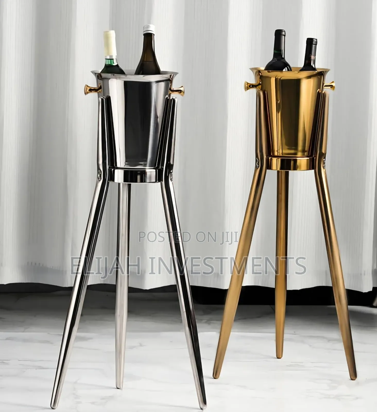 Stainless Steel Ice Bucket With Stand