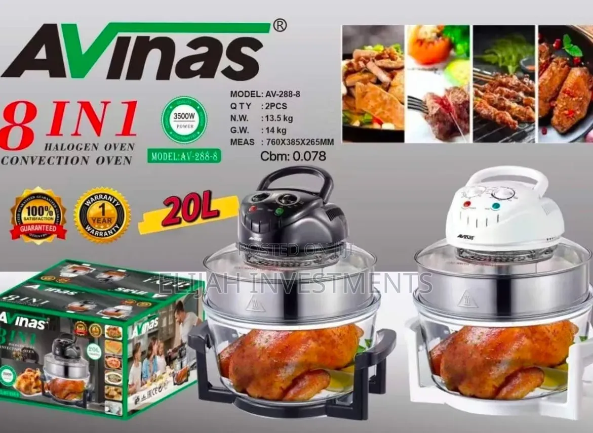 Avinas 8-in-1 Halogen Convection Oven, Model Av-288-8.