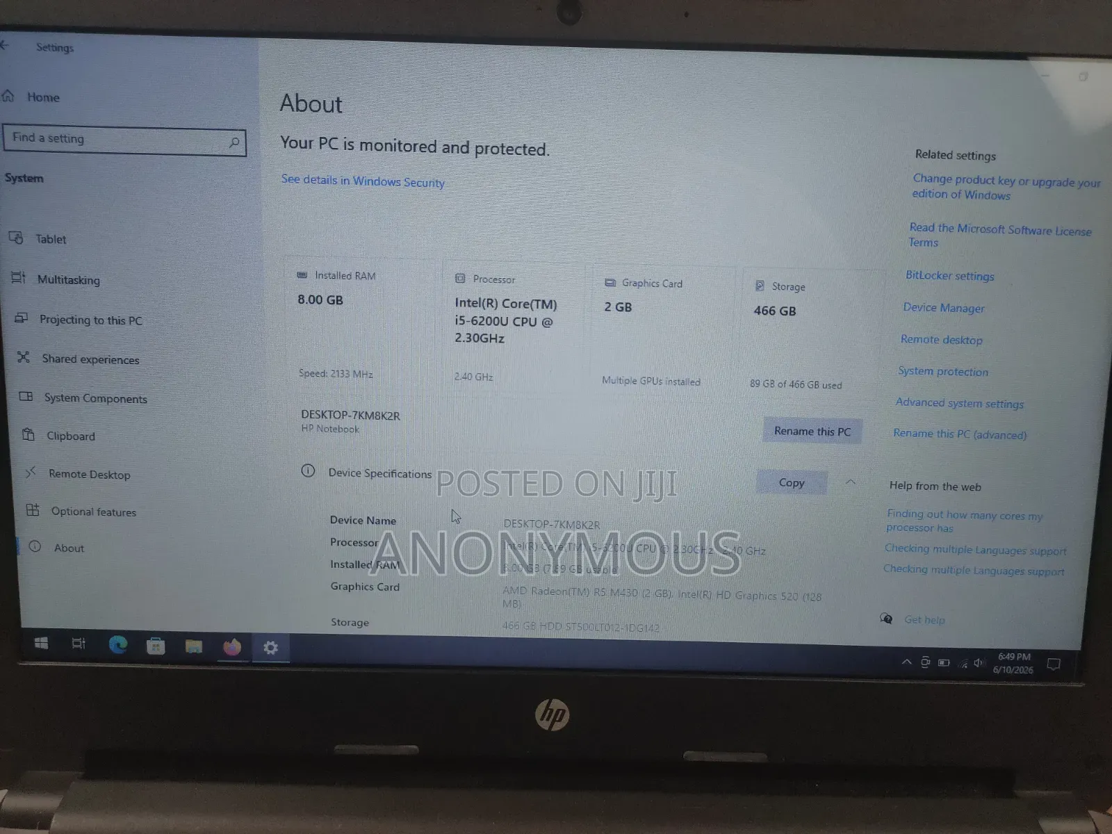 Laptop HP 14S 8GB AMD SSD 128GB
