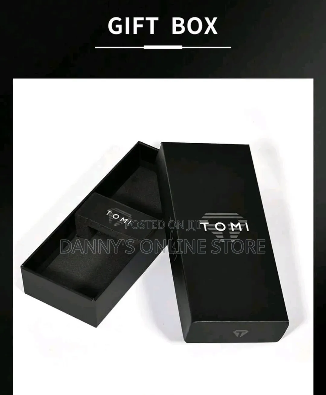Tomi Men's Minimalist Black Watch, Dual Dial Design Leather Strap.