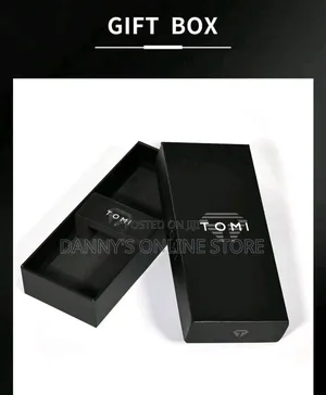 Tomi Men's Minimalist Black Watch, Dual Dial Design Leather Strap.