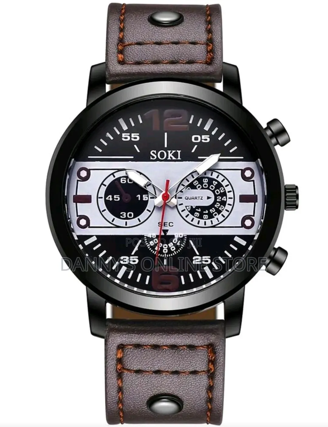 Soki Soki Men's Casual Sports Digital Display Round White Quartz Watch