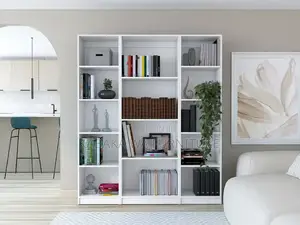 75" 6-Tier /Wide Modern/ Bookcase W/ Cabinet /Doorsbook Shelf Book/