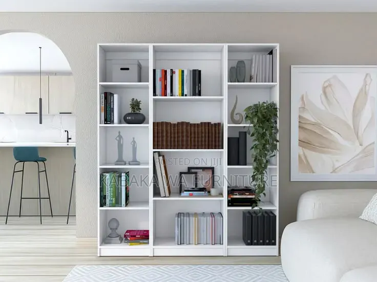 75" 6-Tier /Wide Modern/ Bookcase W/ Cabinet /Doorsbook Shelf Book/
