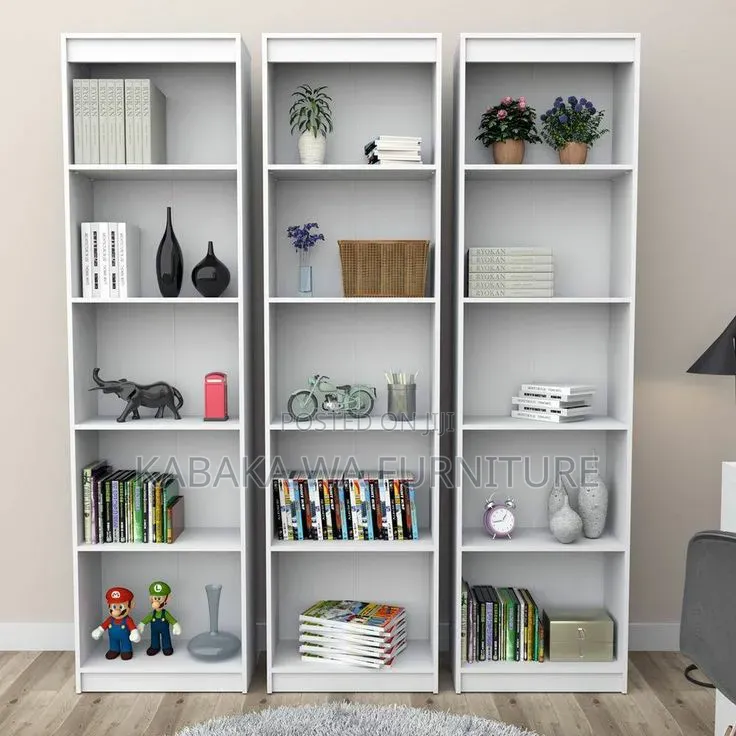 Desktop Shelf Bookshelf Storage for College Dorm Office/ Home, White