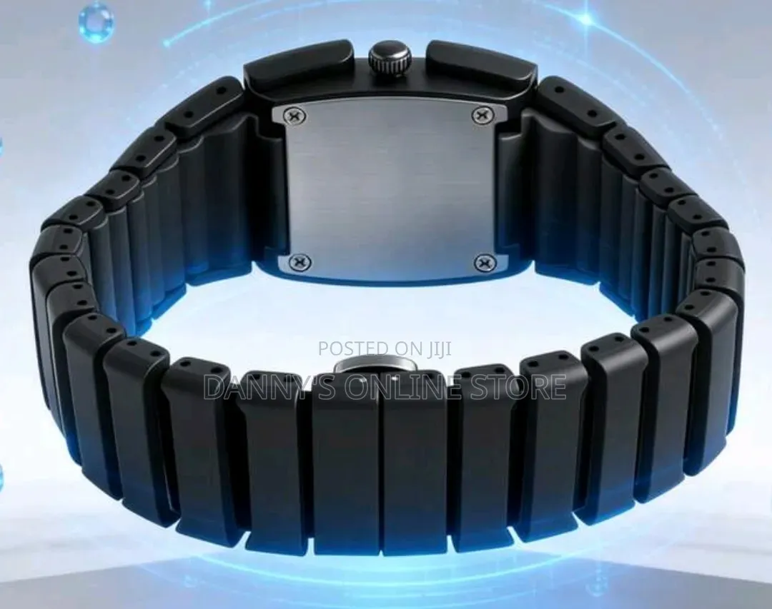 Black Color Tomi Cyberpunk Style Men's Quartz Watch, One-Piece.