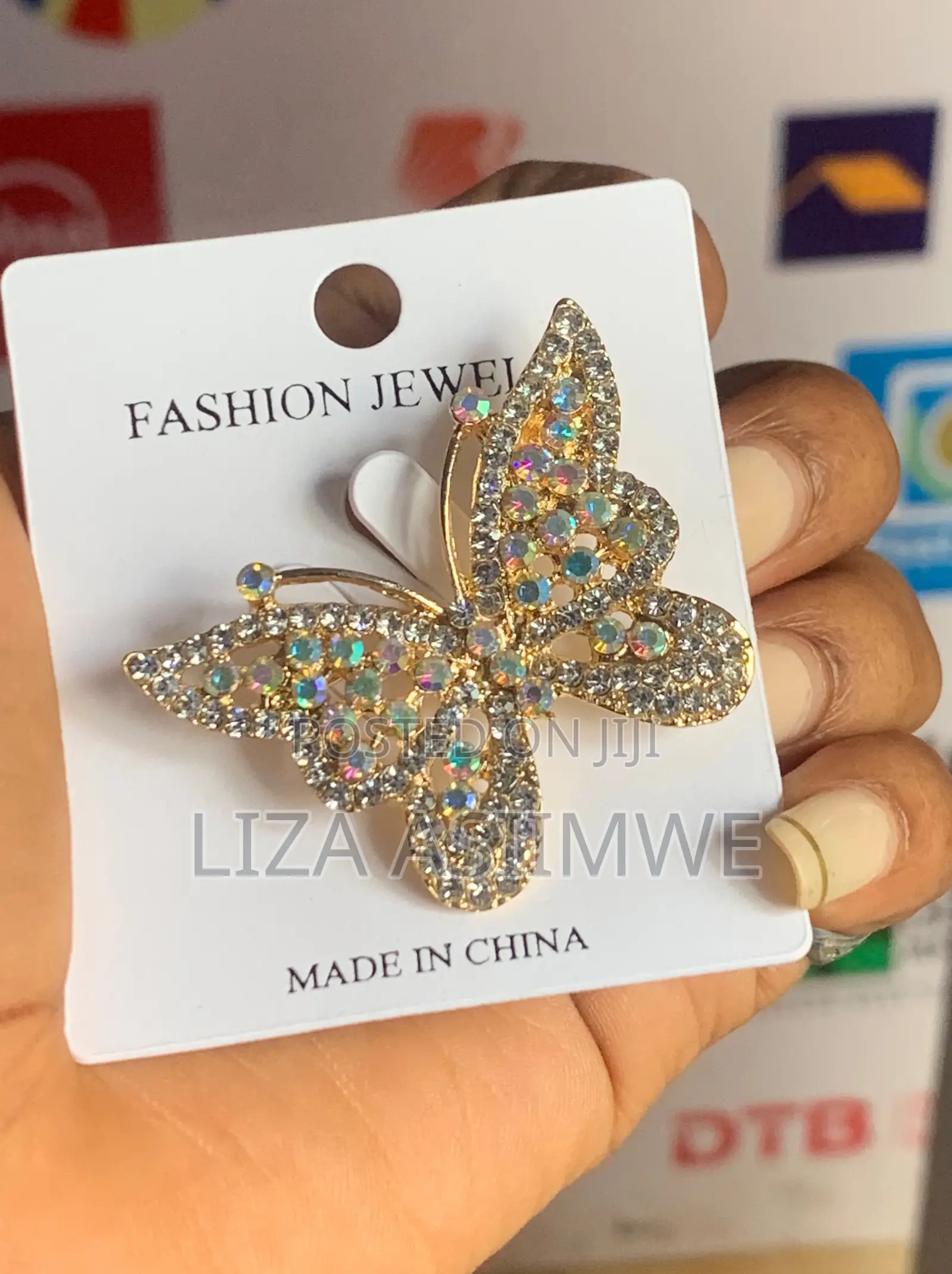 Rhinestone Butterfly Brooch