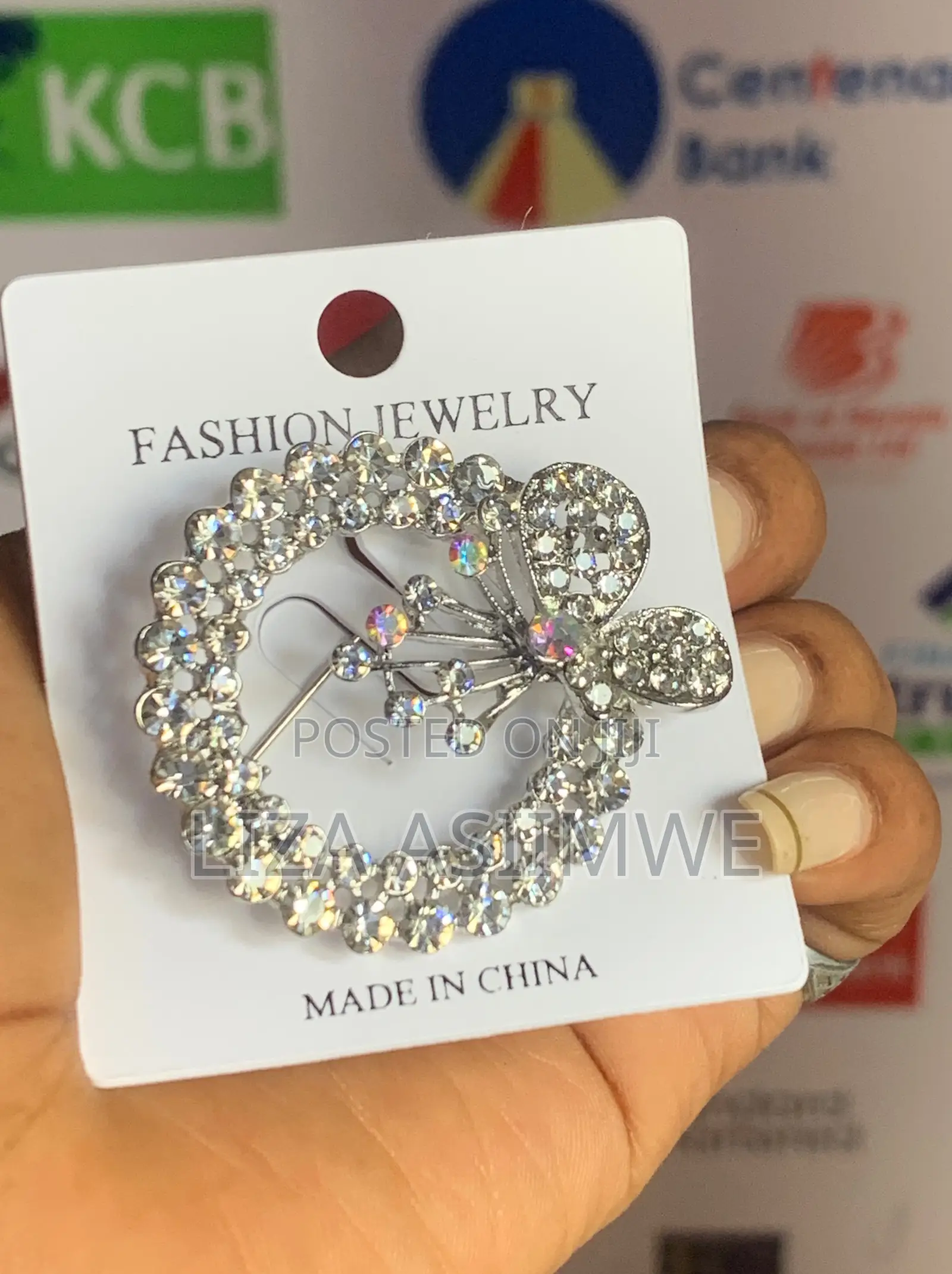 Silver-Toned Alloy Brooch Featuring a Delicate Butterfly