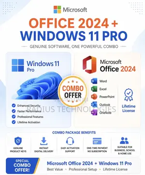 Windows 11 Pro + Office 2024 Pro Plus – Lifetime Activation License