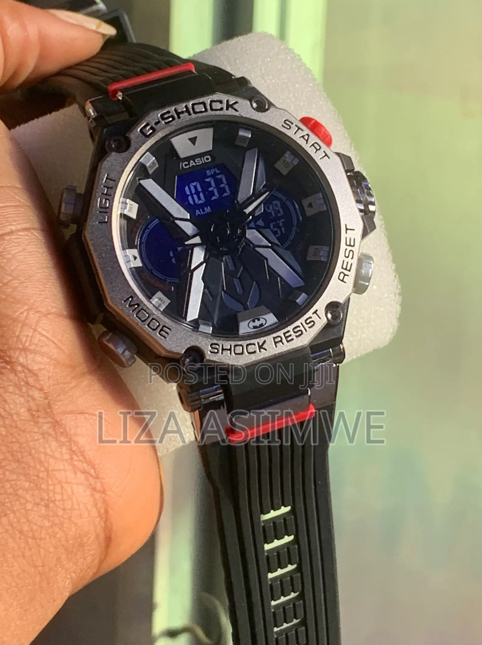 Casio G-Shock Watch With a Silver Metal Bezel Blackstrap