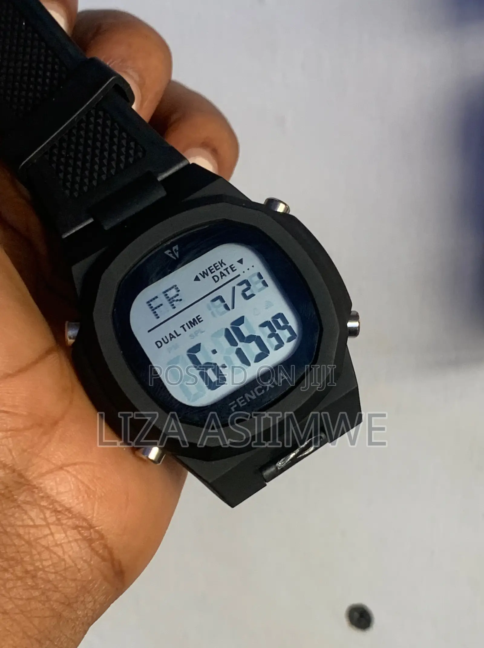 Men’S Sports Watch With A Durable Straps And A Bold Black Square Case.