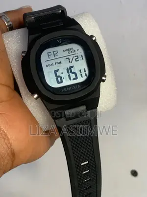 Men’S Sports Watch With A Durable Straps And A Bold Black Square Case.