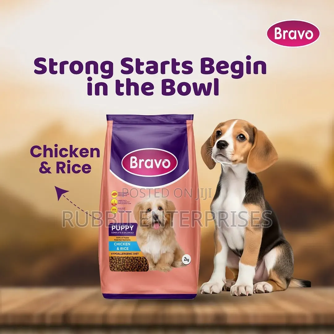 Bravo Puppy Complete Balanced Chicken Rice Dog Food. 2kg