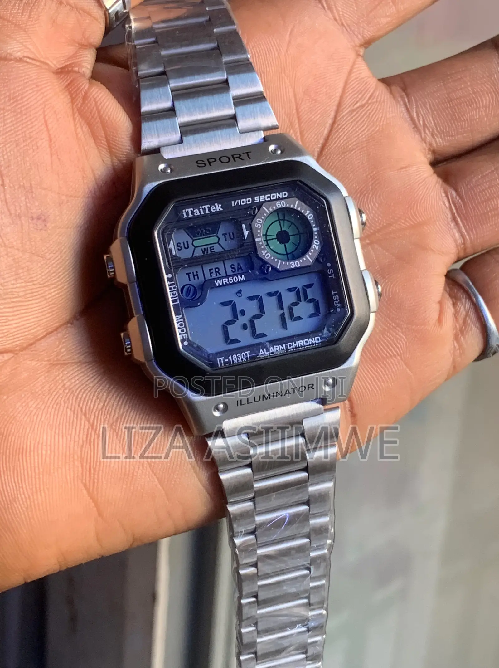 Branded Watch With Visuals of Skmei With a Square Digital Display