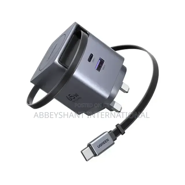 Ugreen 65w Nexode Pro Gan Charger With Retractable Cable Usb A, Usb C