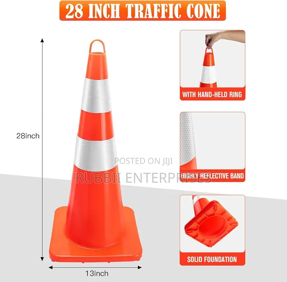 Fluorescent Orange Safety Traffic Cones 75cm(28")