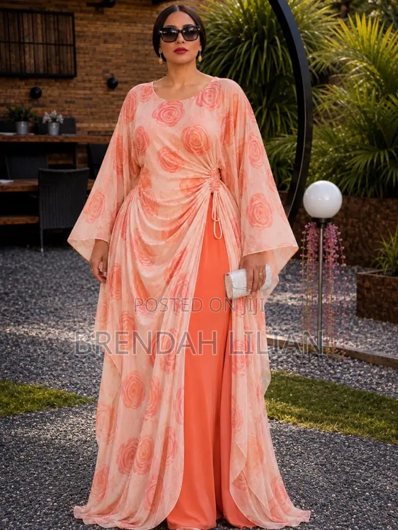 Tie Dye Maxi Dress Twist Waist Orange Purple Bell Sleeves Plus Size