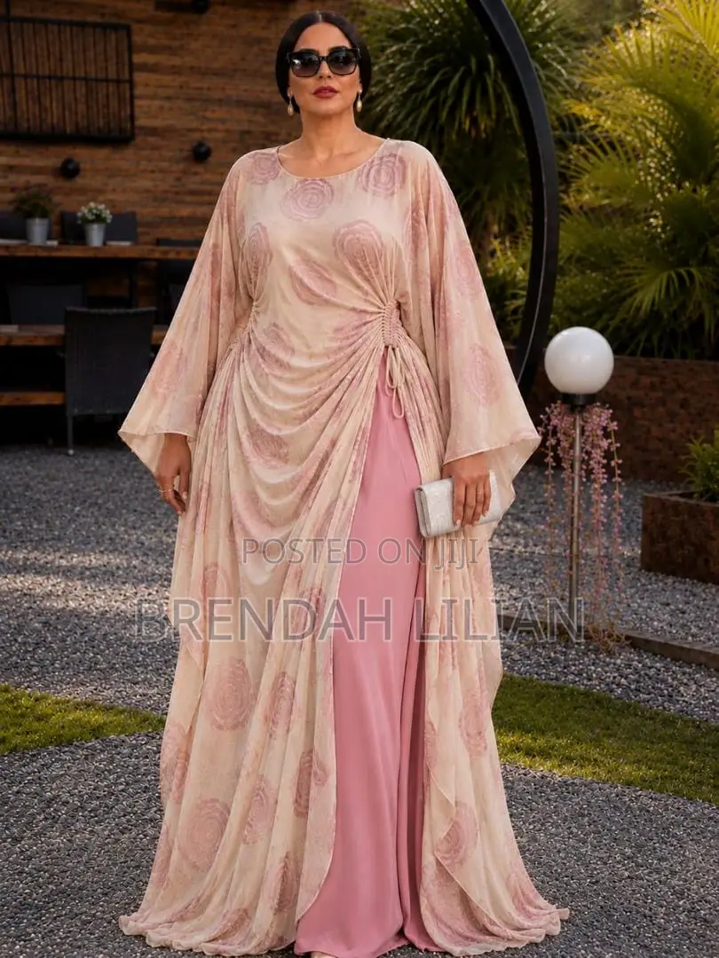 Tie Dye Maxi Dress Twist Waist Orange Purple Bell Sleeves Plus Size