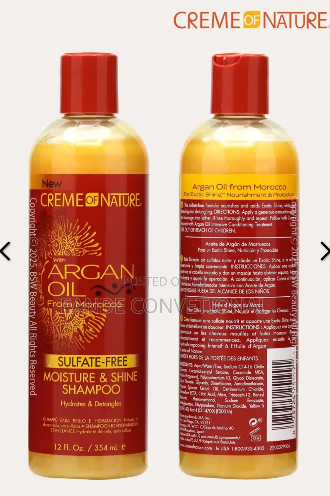 Creme of Nature Argan Oil Sulphate Free Moisture Shine Shampoo