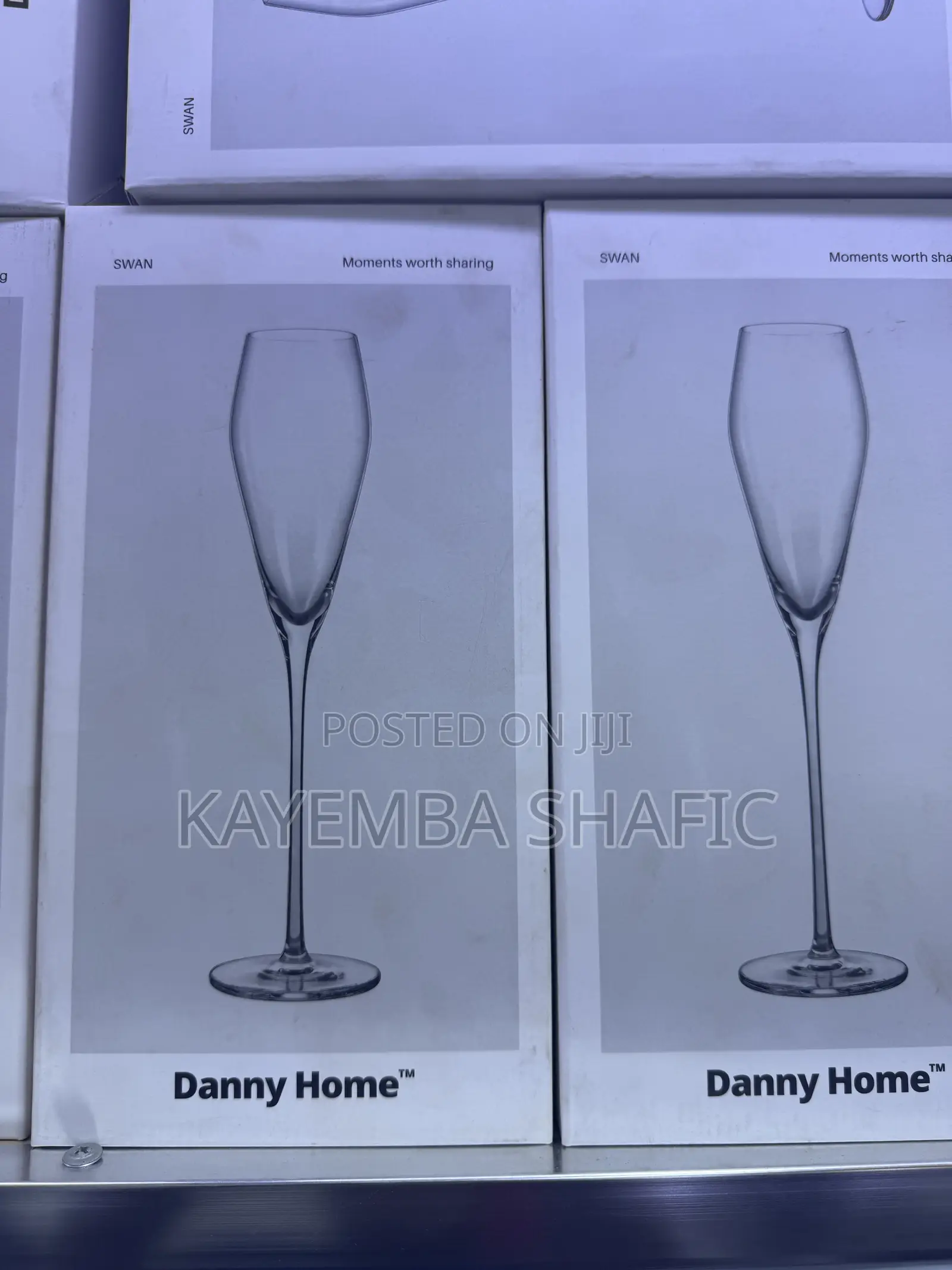 Danny Home Swan Champagne Flute Glasses - 12 Pieces a Dozen