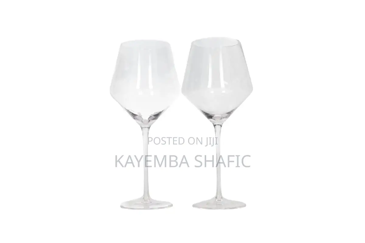 Danny Home Handmade Crystal Burgundy Wine Glasses - Set of 12