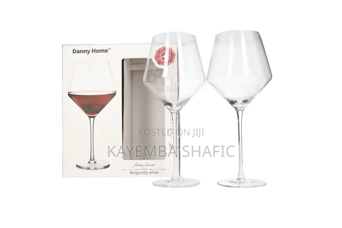 Danny Home Handmade Crystal Burgundy Wine Glasses - Set of 12
