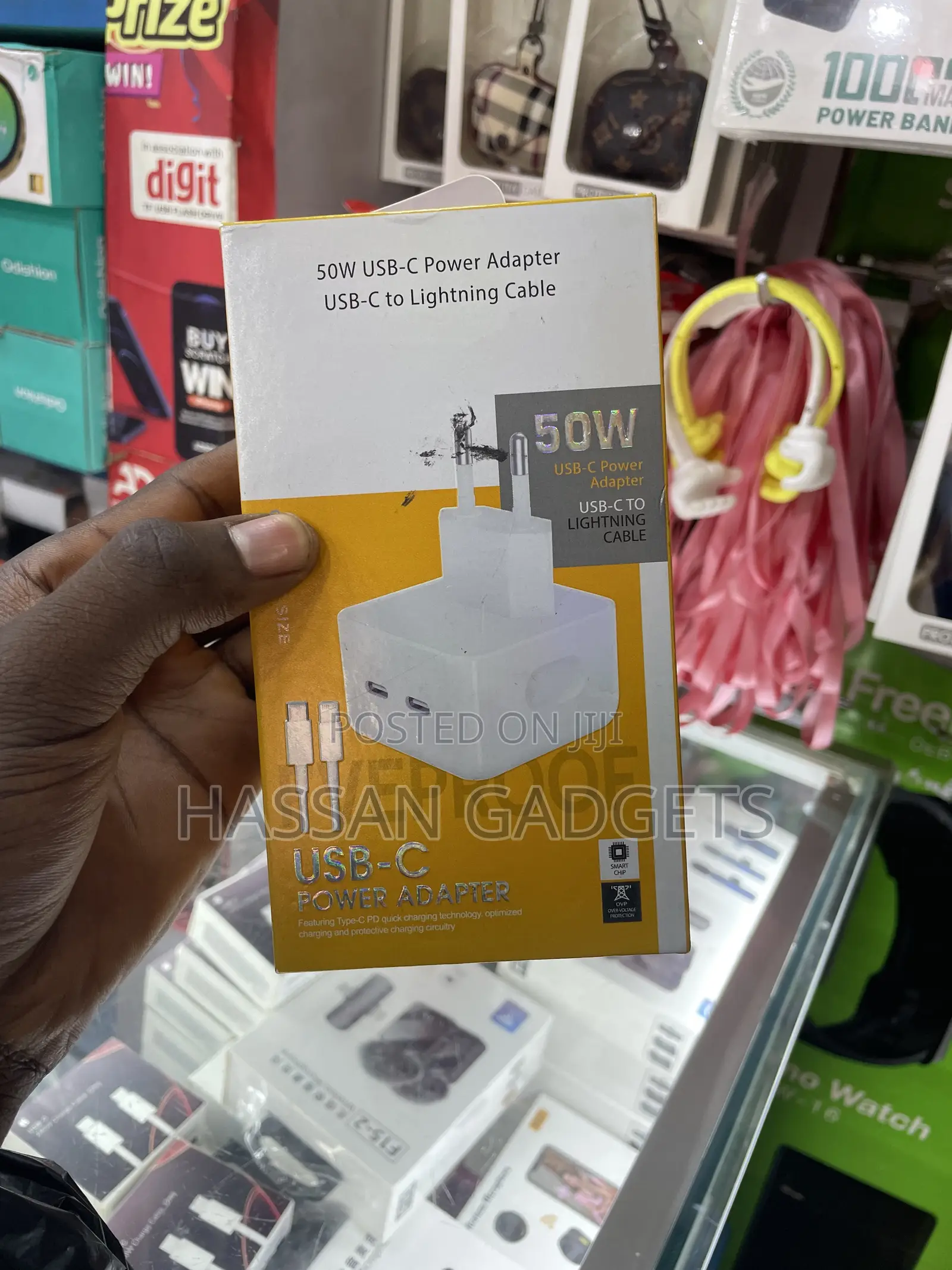 Usb-C Plug 50w, Dual-Port Gan Charger With 2x Usb C Ports,