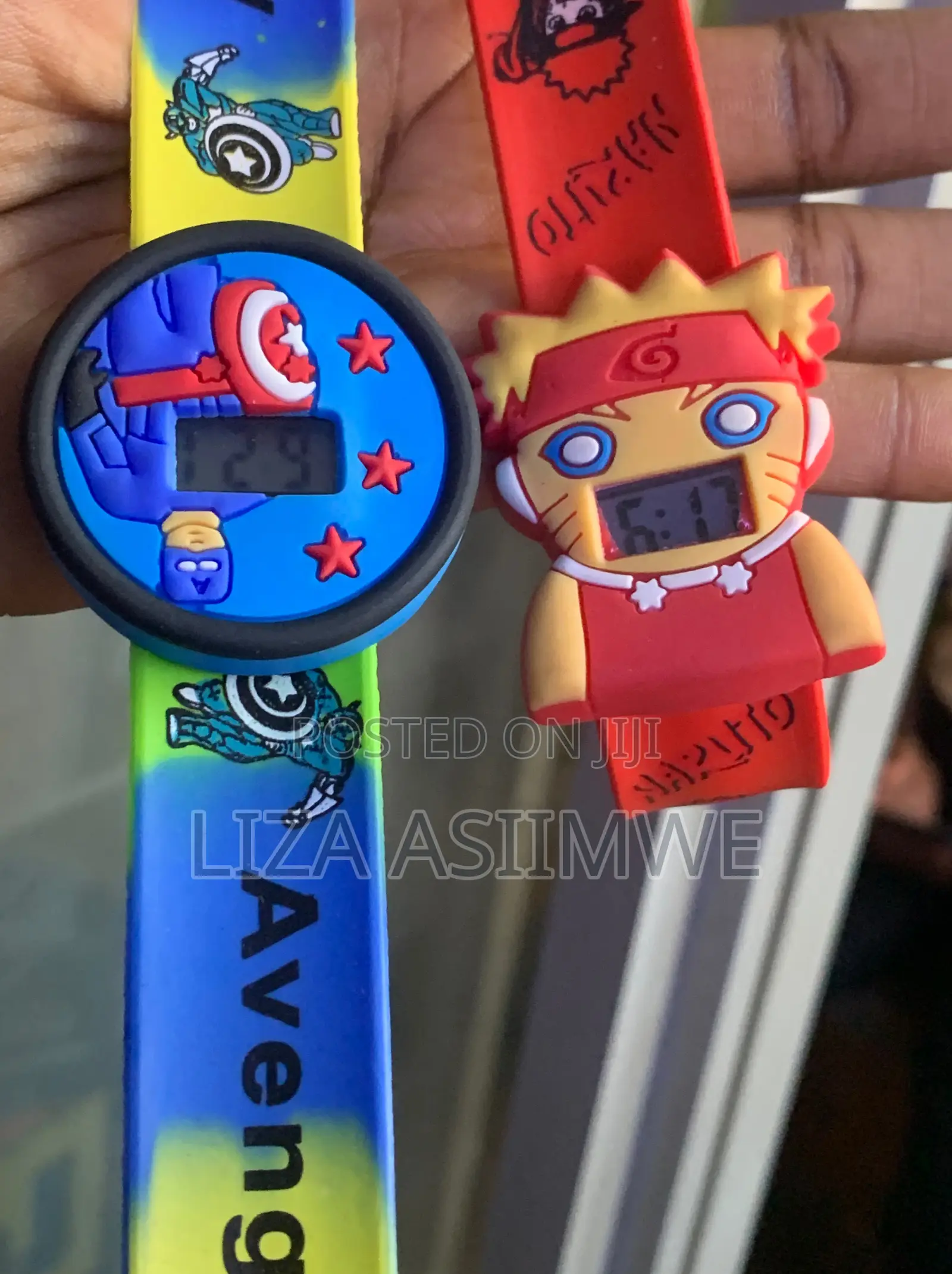Cartoon Character Digital Watches With Molded Silicone Straps