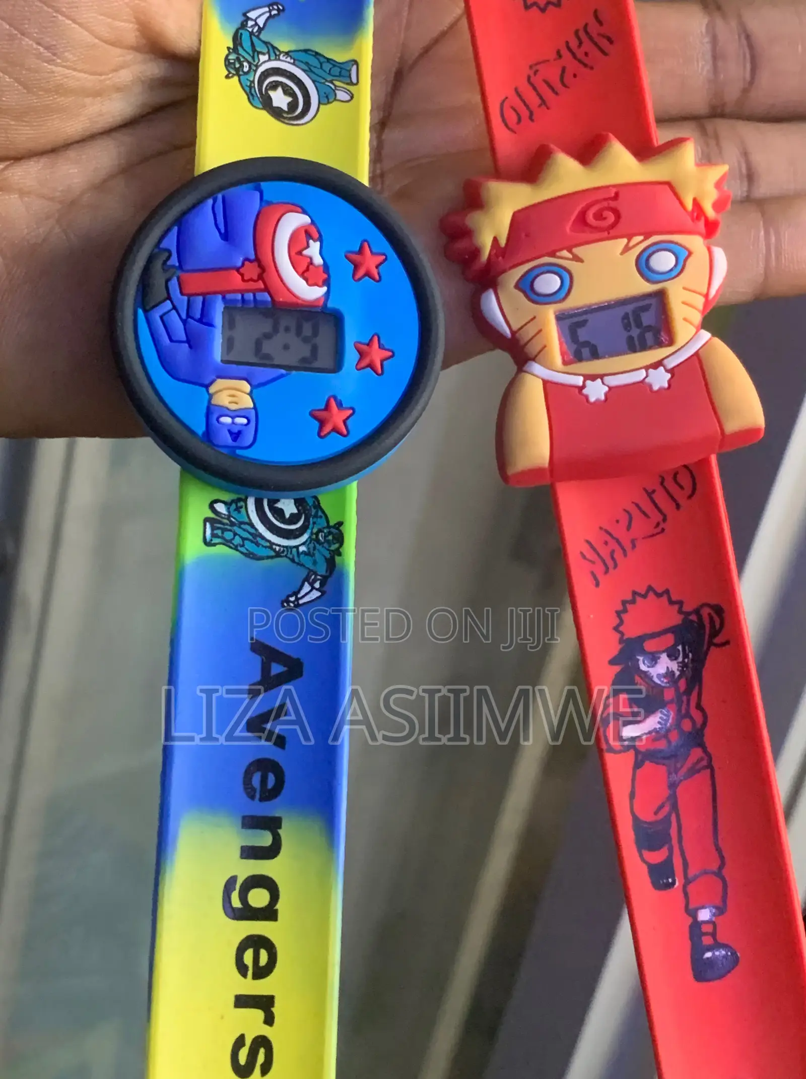 Cartoon Character Digital Watches With Molded Silicone Straps