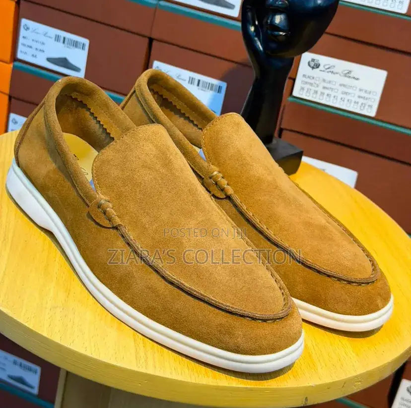 Brown Loro Piana Suede Loafers