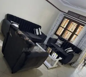 Dark Grey/Black 3-Piece Living Room Sofa