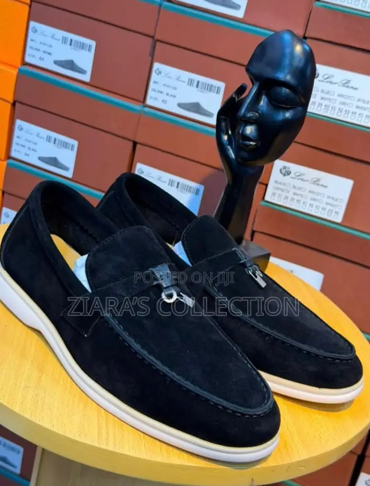 Navy Blue Version of Loro Piana Suede Loafers
