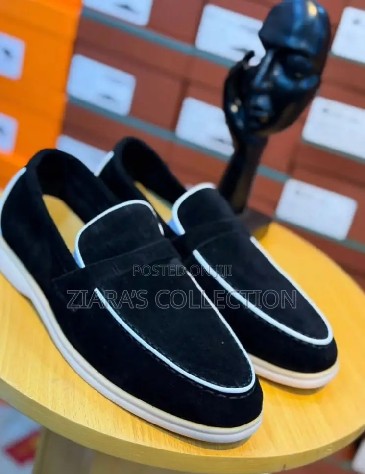 White Sole Version of Loro Piana Suede Loafers