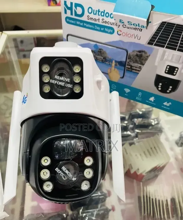 Dual Lens Solar Powered 360 Degrees 4g Sim Outdoor Camera